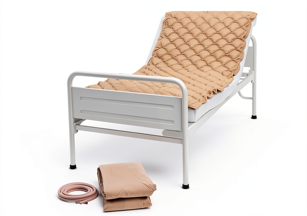 Safe Medic Alternating Air Pressure Mattress Pad on a hospital bed
