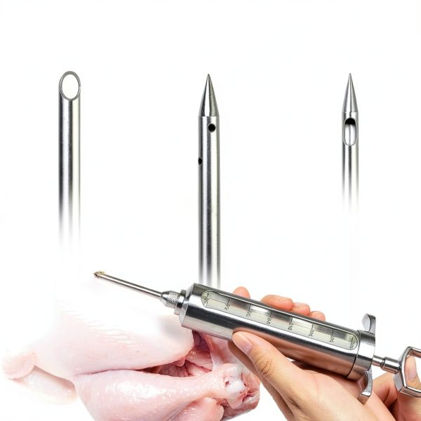 DePango Meat Injector Kit Stainless Steel Needles Easy Grip-2