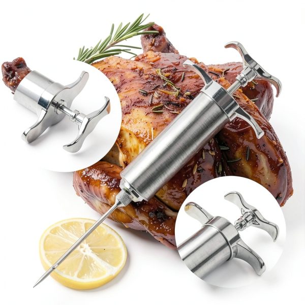 Dormercy Meat Injector Kit Stainless Steel Flavor Injector-4