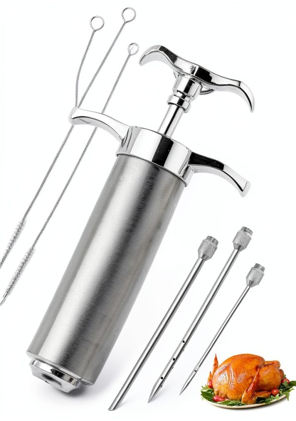 Dormercy Meat Injector Kit Stainless Steel Flavor Injector-8