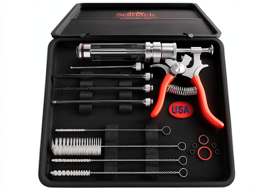 SpitJack meat injector showcasing its sturdy design and needle detail