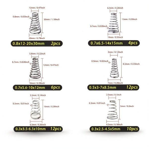 100pcs Conical Spring Set by Cilky 304 Stainless Steel Compression-1