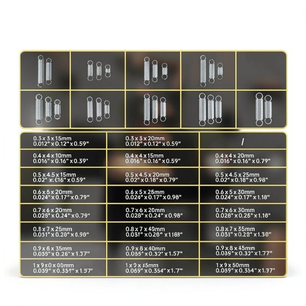 Extension Spring Beesini 25-Size Assortment Kit 100pcs Stainless Steel-1