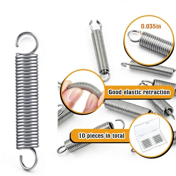 Extension Spring Dunzy 10pcs 1/4" x 1-1/2" Stainless Steel Mechanical-2