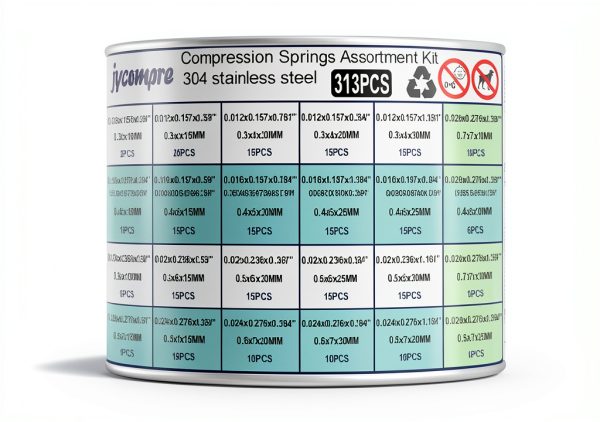313PCS Small Springs,24 Different Sizes Compression Springs Assortment Kit, Stainless Steel Springs for Repairs,DIY Project (24B)-2
